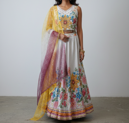 Flower Printed Langha