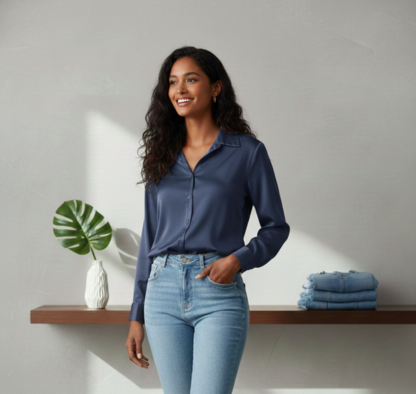 Partywear Blue Shirt